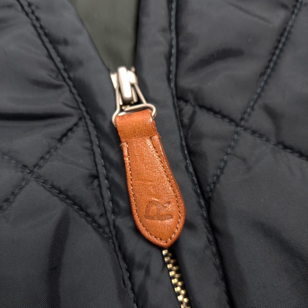 美品 45R✨キルティング Vネック中綿ダウンベスト 馬革ファスナー 45rpm