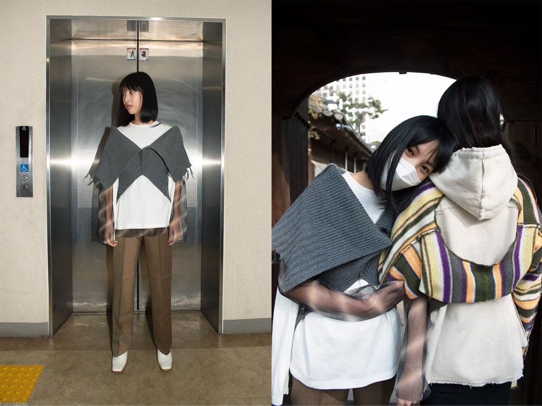 美品・即発送★PERVERZE 2wayダメージ ニットベスト パーバーズ