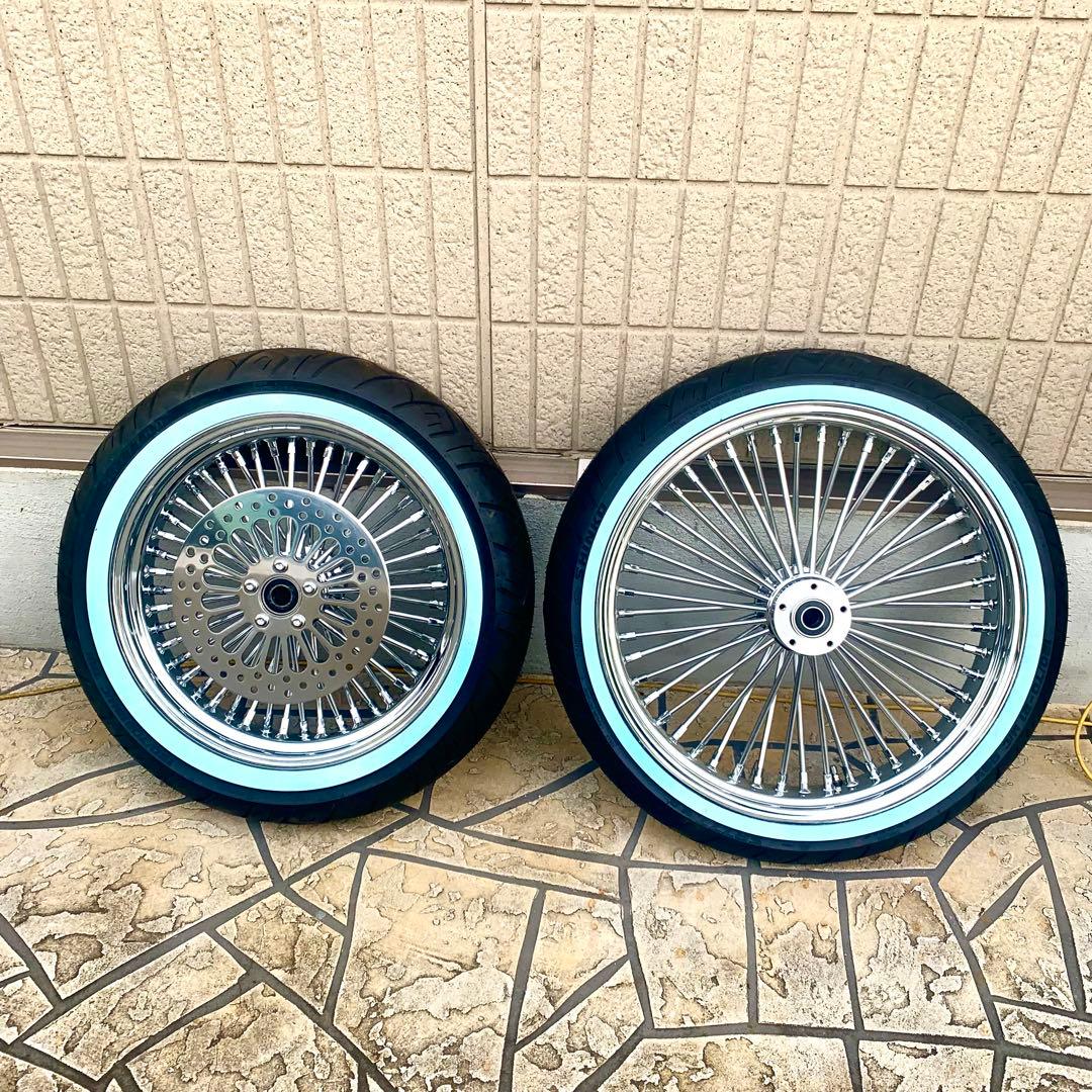 希少！ハーレー ファットスポークホイール 21×18inc タイヤ付 FXDWG