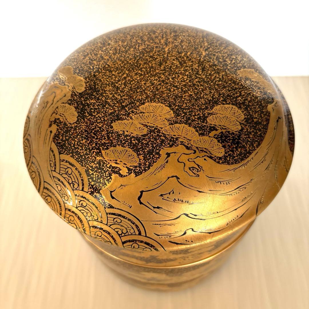 有田焼 【幸楽窯】丸型錦蒔絵三段重 金彩