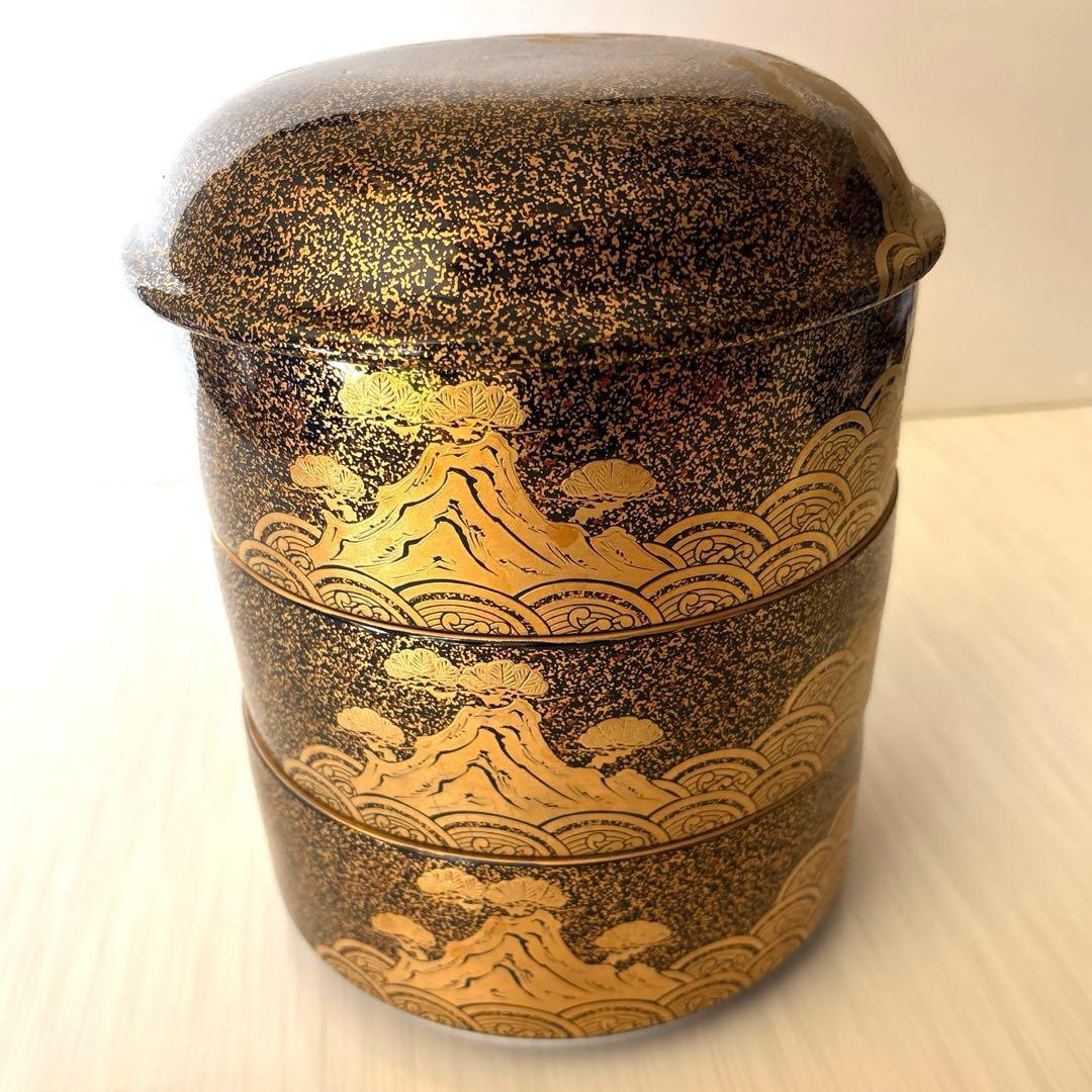 有田焼 【幸楽窯】丸型錦蒔絵三段重 金彩