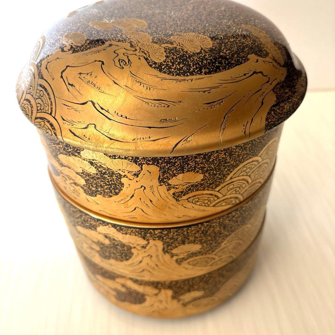 有田焼 【幸楽窯】丸型錦蒔絵三段重 金彩