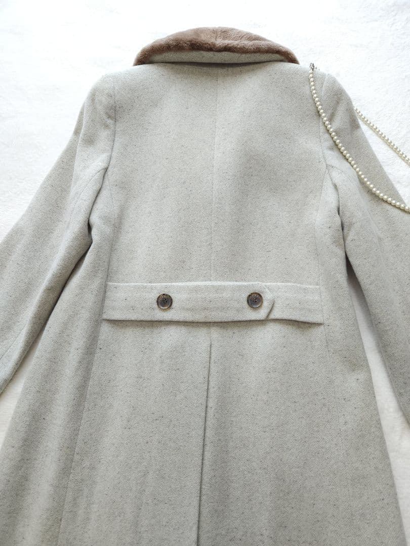 FOXEY 高級ロングコート26万 ソフトツイード ヌートリア アンゴラシルク