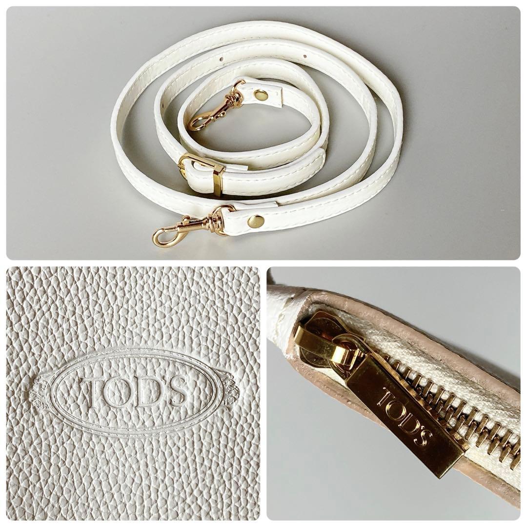TOD’S / Tタイムレス レザーショッピングバッグ ミニ ホワイト