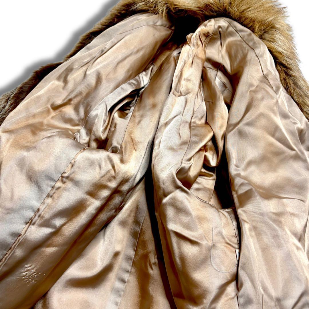 希少✨着丈90cm！●ゴールデンシルバーフォックス リアルファーコート 本毛皮