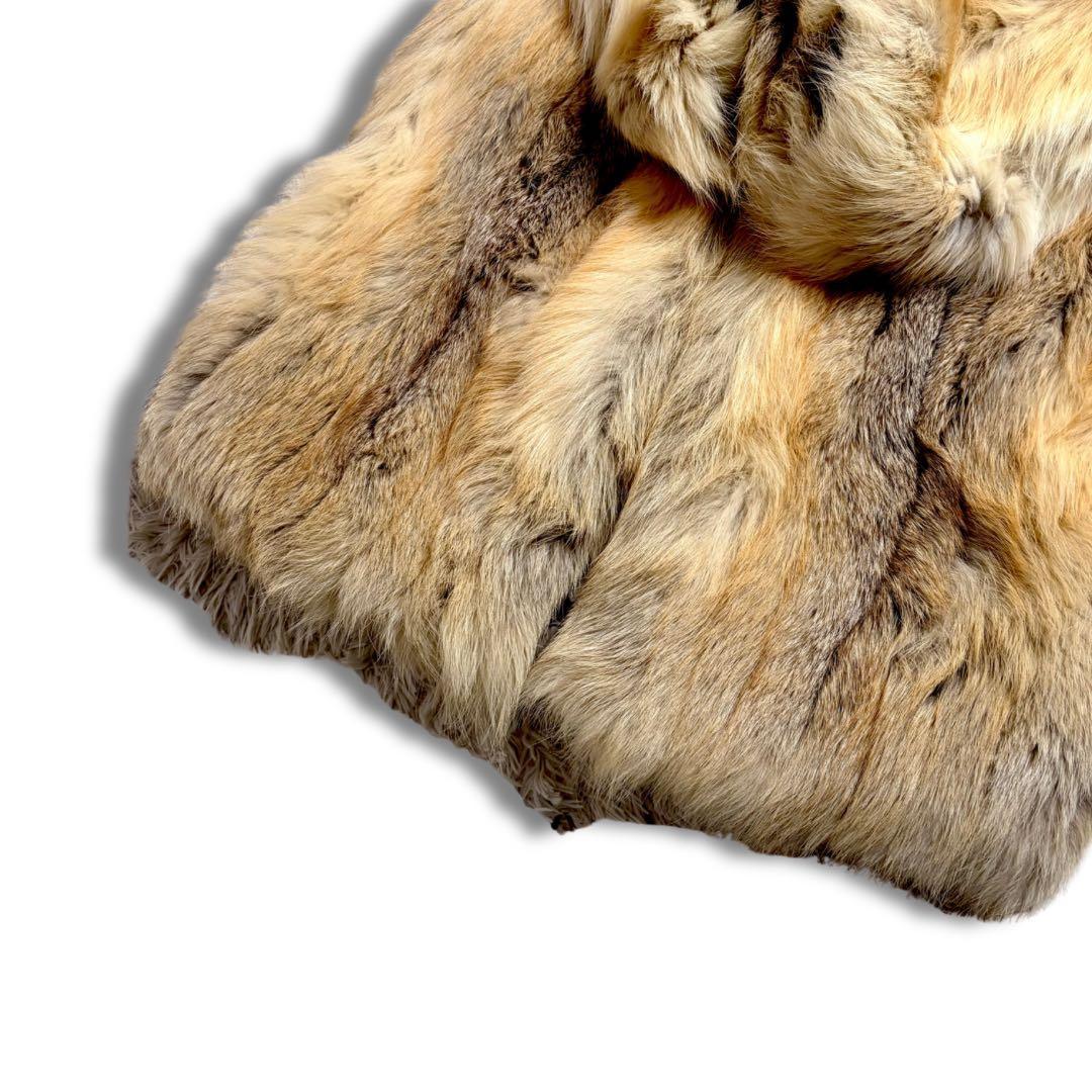 希少✨着丈90cm！●ゴールデンシルバーフォックス リアルファーコート 本毛皮