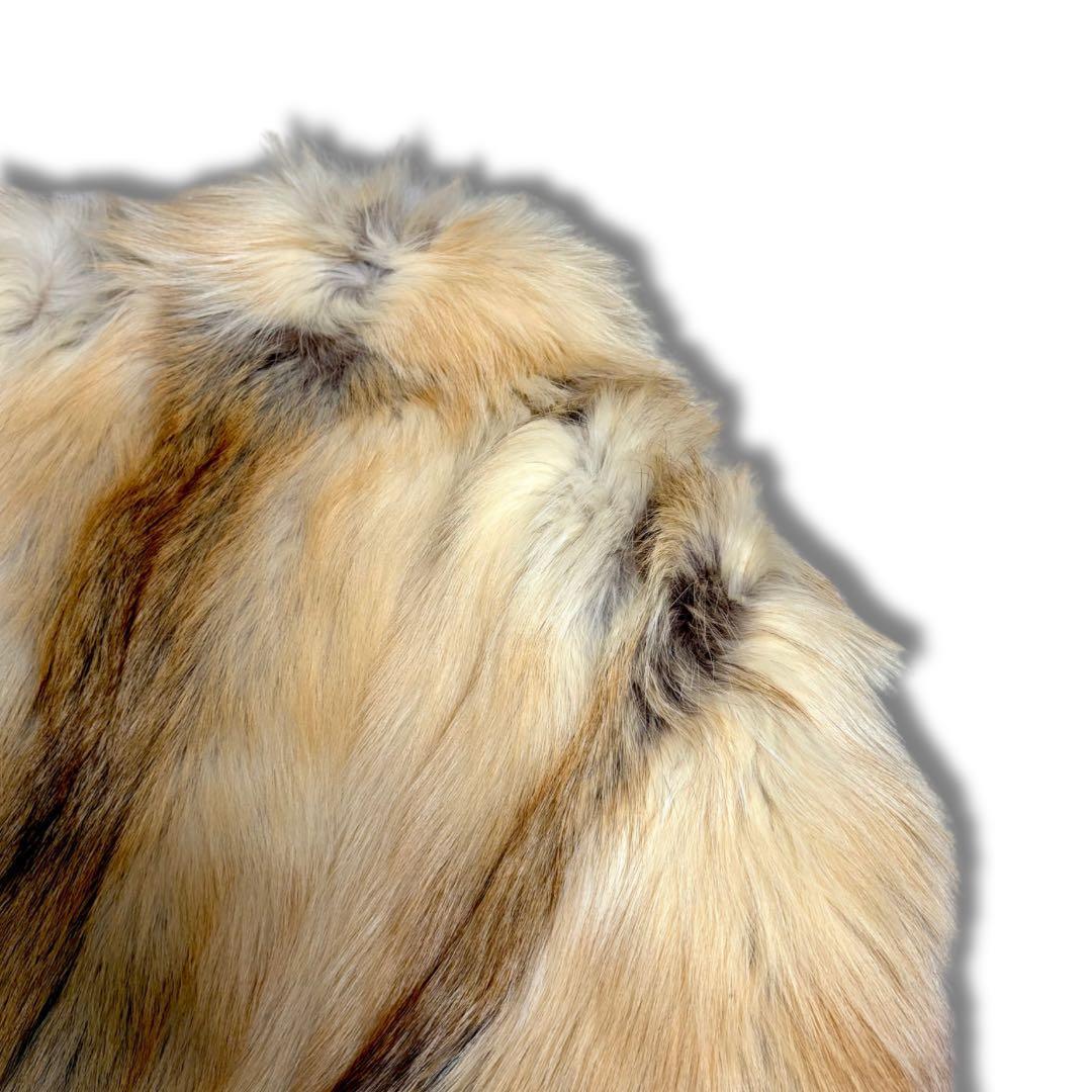 希少✨着丈90cm！●ゴールデンシルバーフォックス リアルファーコート 本毛皮