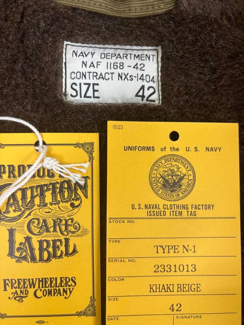 フリーホイラーズN1デッキジャケット42 カーキベージュ