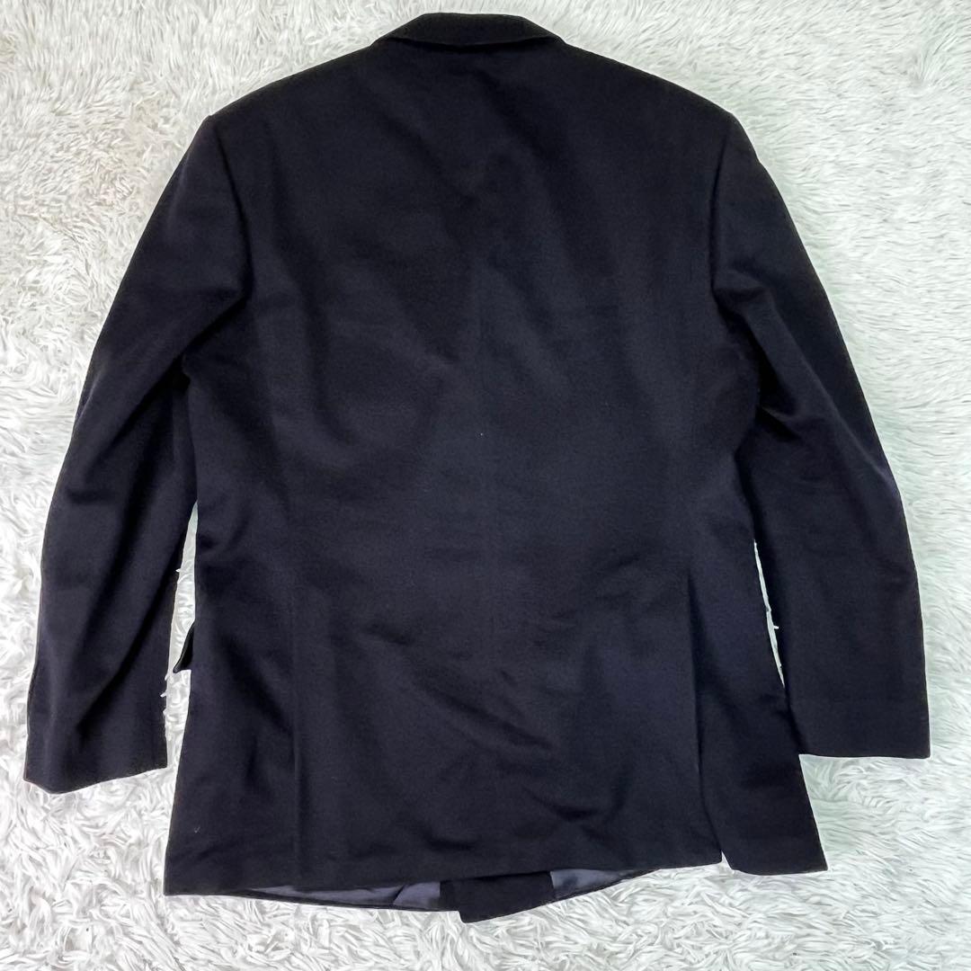 美品✨バーバリー　カシミヤ100% ダブルテーラードジャケット　金ボタン　黒　L