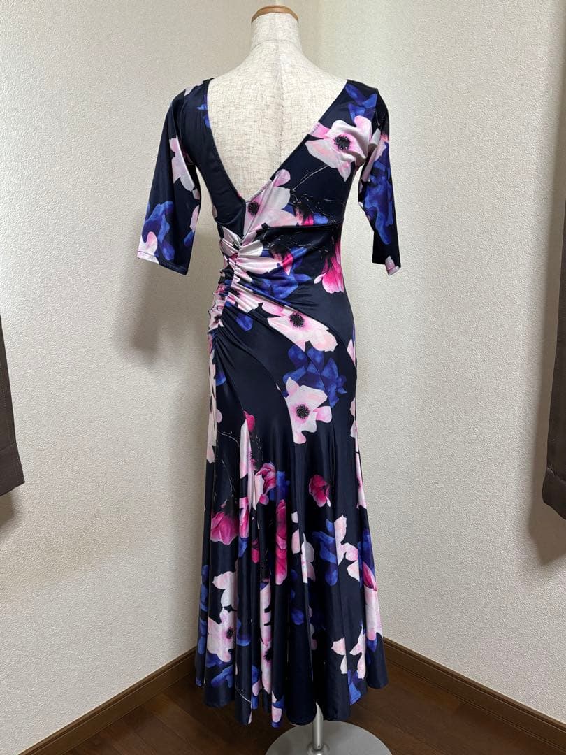 社交ダンス用フラワープリントドレス