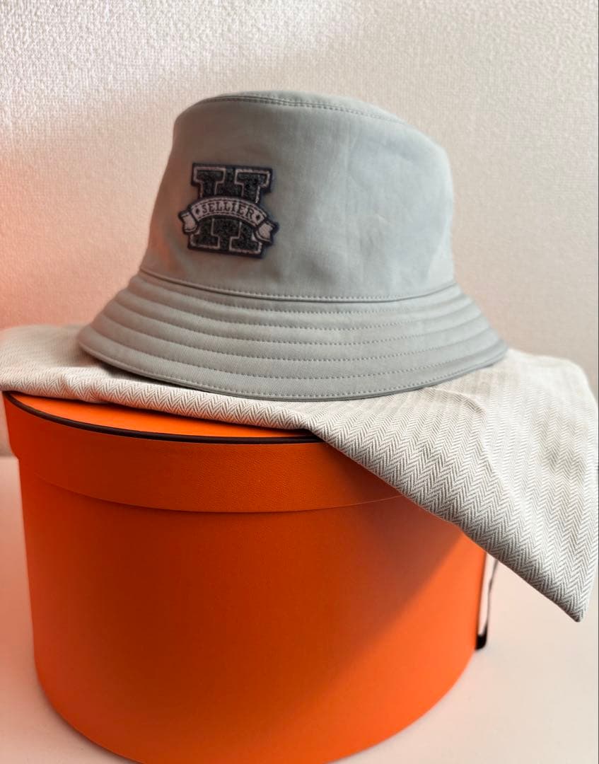 新品タグ付き HERMES エルメス Hセリエ バケットハット 帽子 グレー