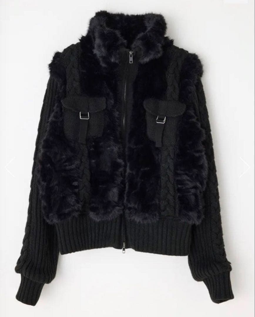 LAGUAGEM CABLE KNIT FAUX FUR ブルゾン