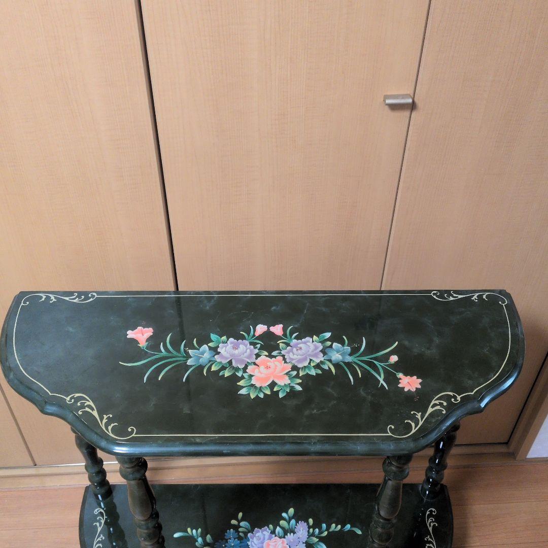 花柄コンソール テーブル 台 アンティーク家具