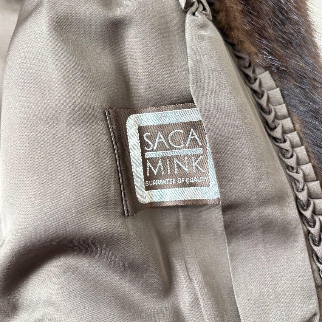 サガミンク 2145 JINDO 毛皮 リアルファーコート ブラウン 9号