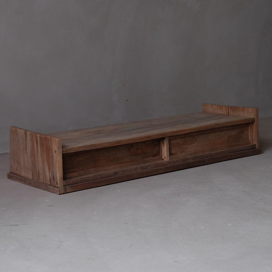 樫材 古い置床　展示台 ローボード 古家具 古道具 アンティーク ヴィンテージ