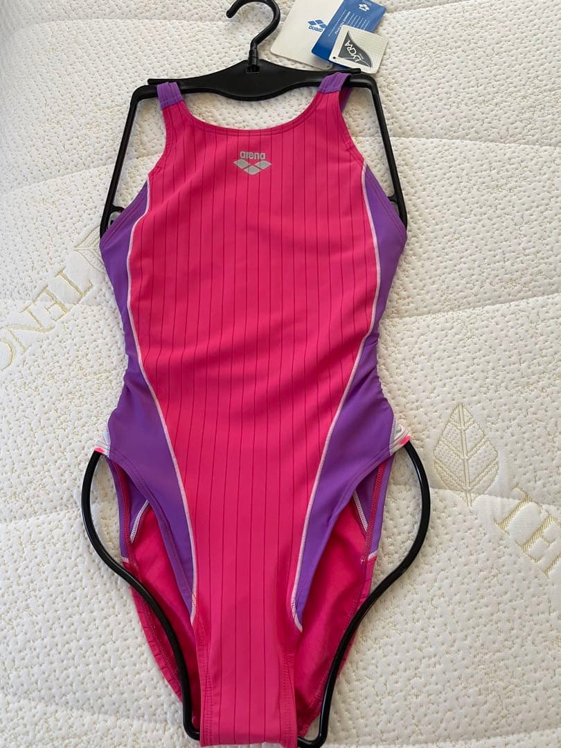 W*A様 arena 競泳用水着 ピンク/パープル ストライプ柄