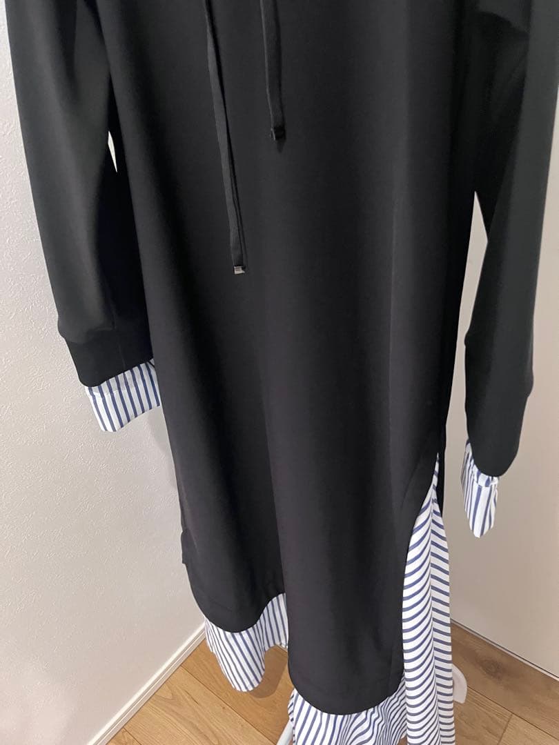 【美品】UN3D. ドッキングスウェットワンピース¥39,600 ブラック