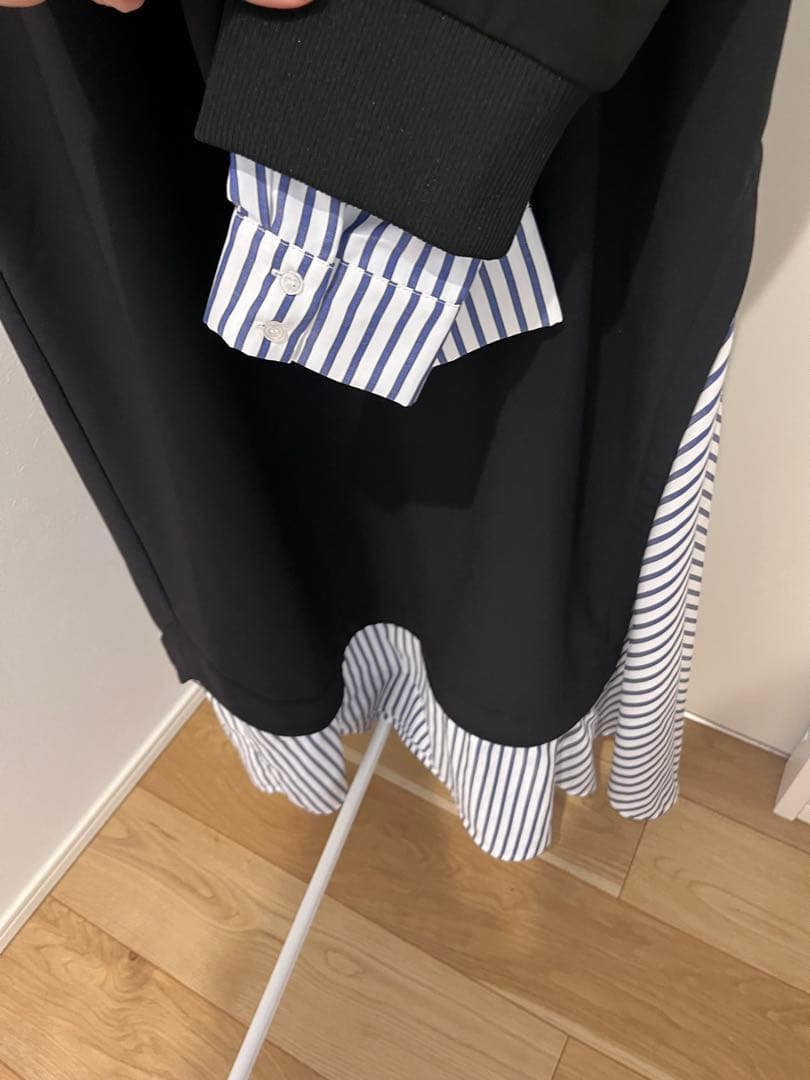 【美品】UN3D. ドッキングスウェットワンピース¥39,600 ブラック