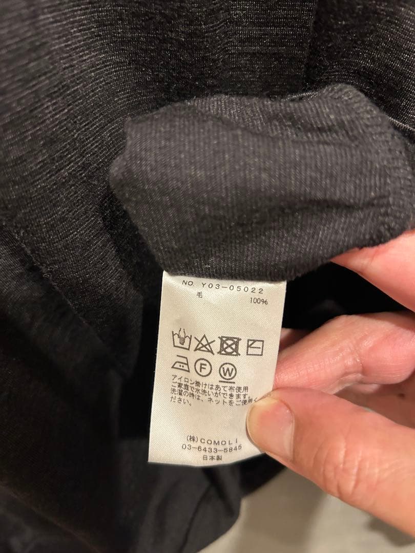 な*ま様 美品comoli コモリ 23AW サマーウール長袖クルー チャコール