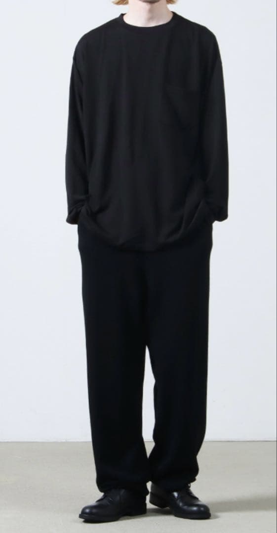 な*ま様 美品comoli コモリ 23AW サマーウール長袖クルー チャコール