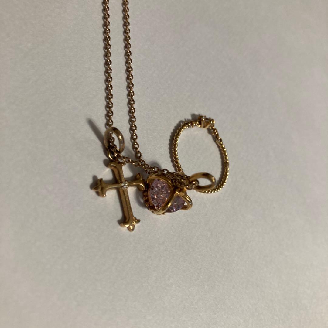 ノジェス　王冠、十字架のチャームセット(チェーン付) ＋リング