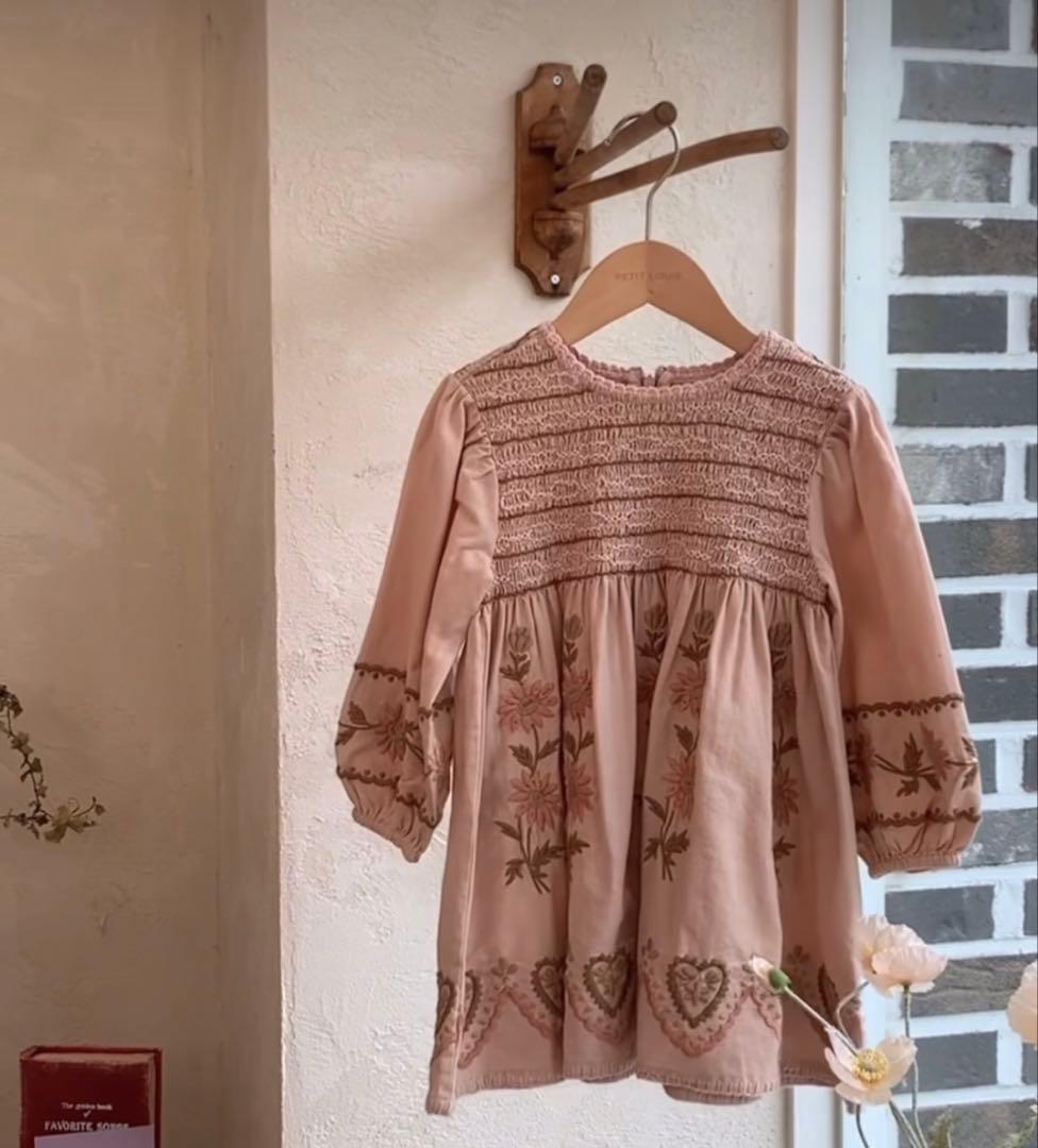 ワンピース apolina 3-5 Penny Smock Dress Pink Beige