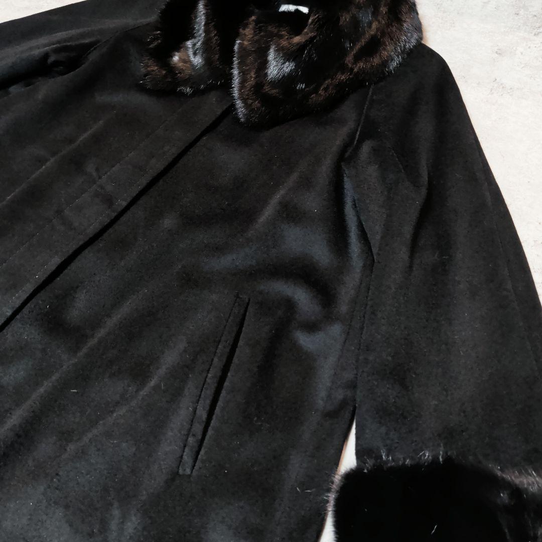 フランス製 Charles Romain カシミヤ・アンゴラ混 マキシ丈コート