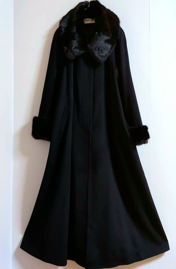 フランス製 Charles Romain カシミヤ・アンゴラ混 マキシ丈コート