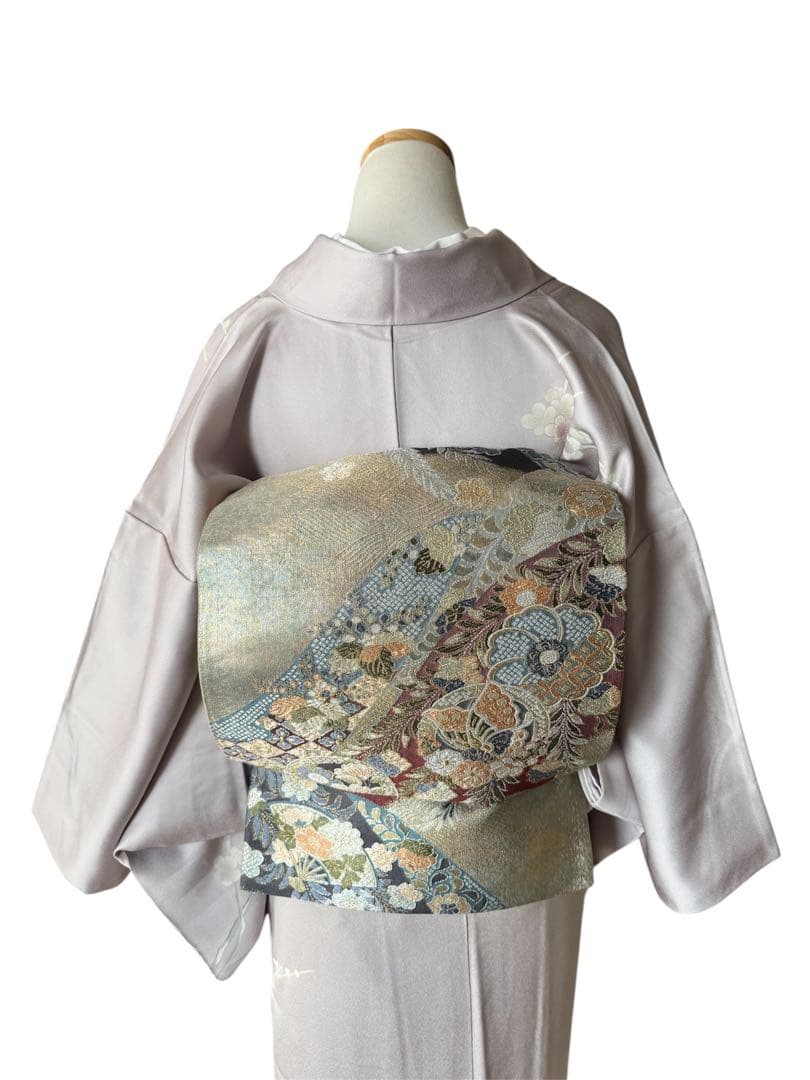 正絹訪問着　友禅染　梅枝　目白