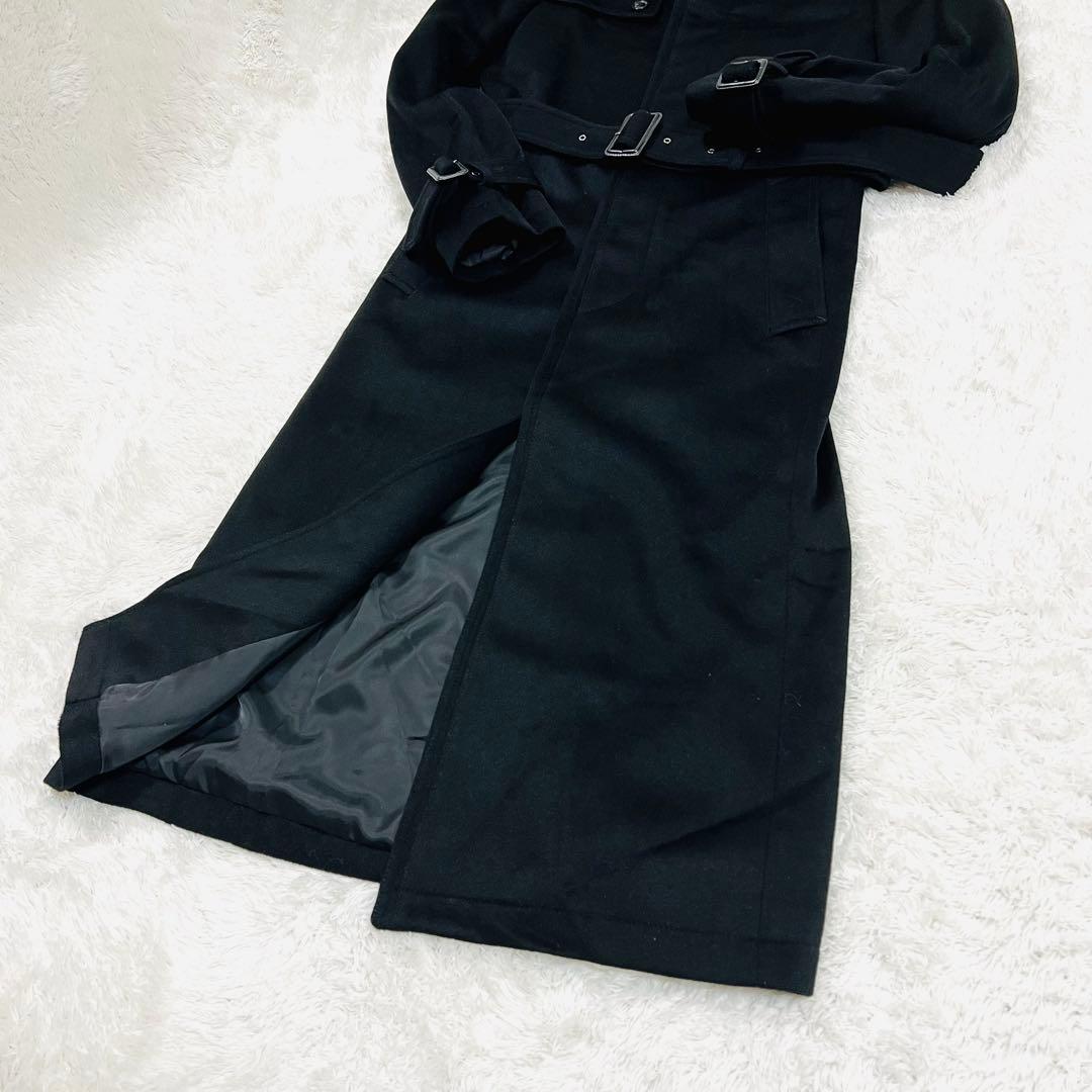 Le orme カシミヤ混 ロングコート Mサイズ ベルトブラック 日本製