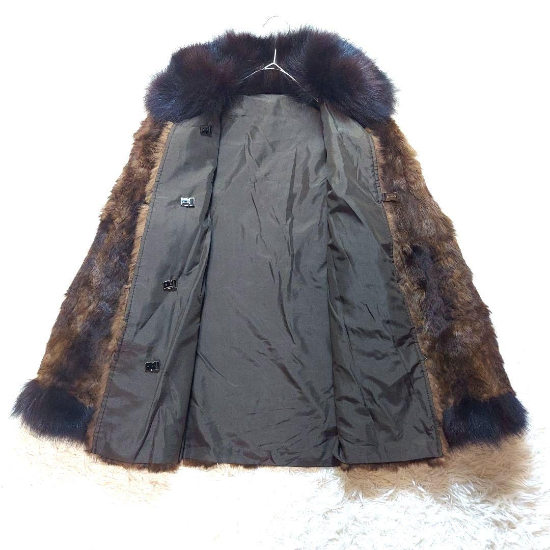 BALMAIN　バルマン　ファーコート　毛皮　シルク100％　ブルーフォックス