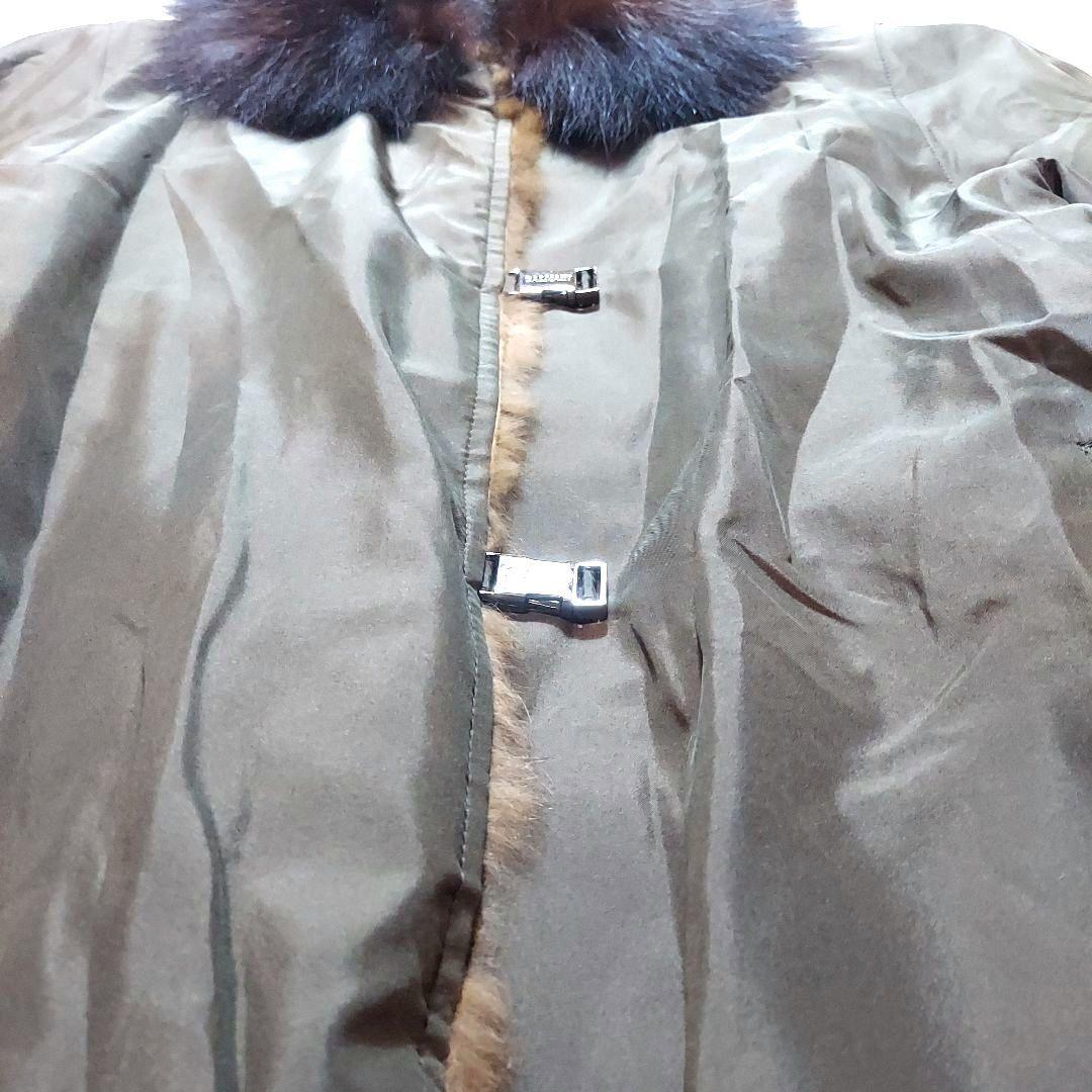 BALMAIN　バルマン　ファーコート　毛皮　シルク100％　ブルーフォックス