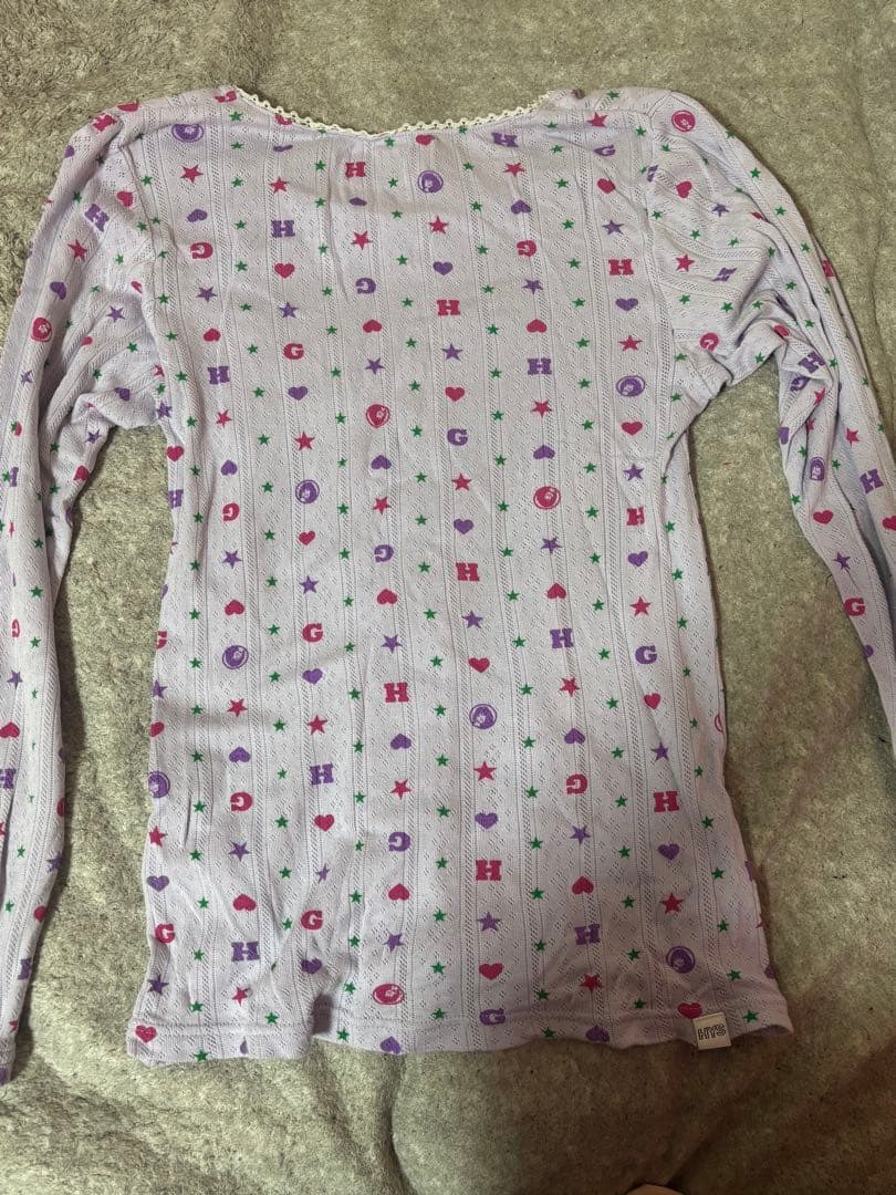 ヒステリックグラマー 長袖 総柄 Tシャツ カットソー 紫