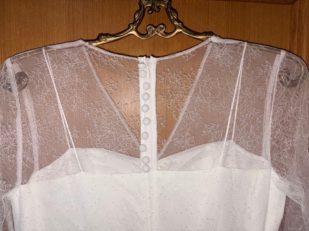 【kaene】レース×シフォンドレス whitecollection