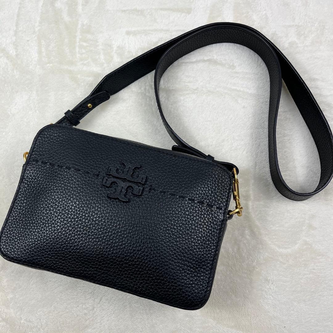 【極美品】 トリーバーチ ショルダーバッグ マックグロー 黒 レザー ゴールド