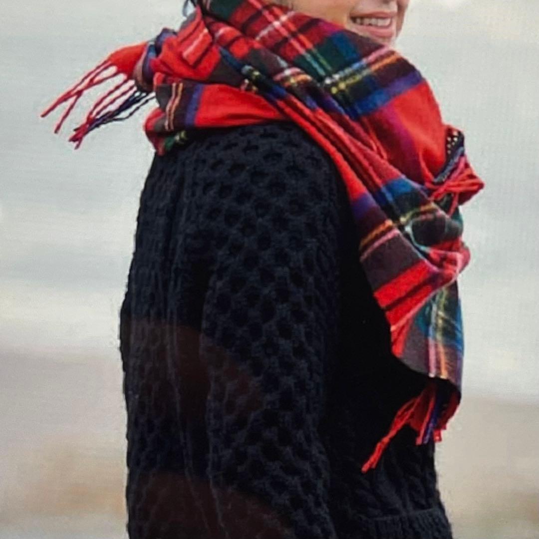 極上カシミヤ100%☆大判 ストール☆ レッドチェック