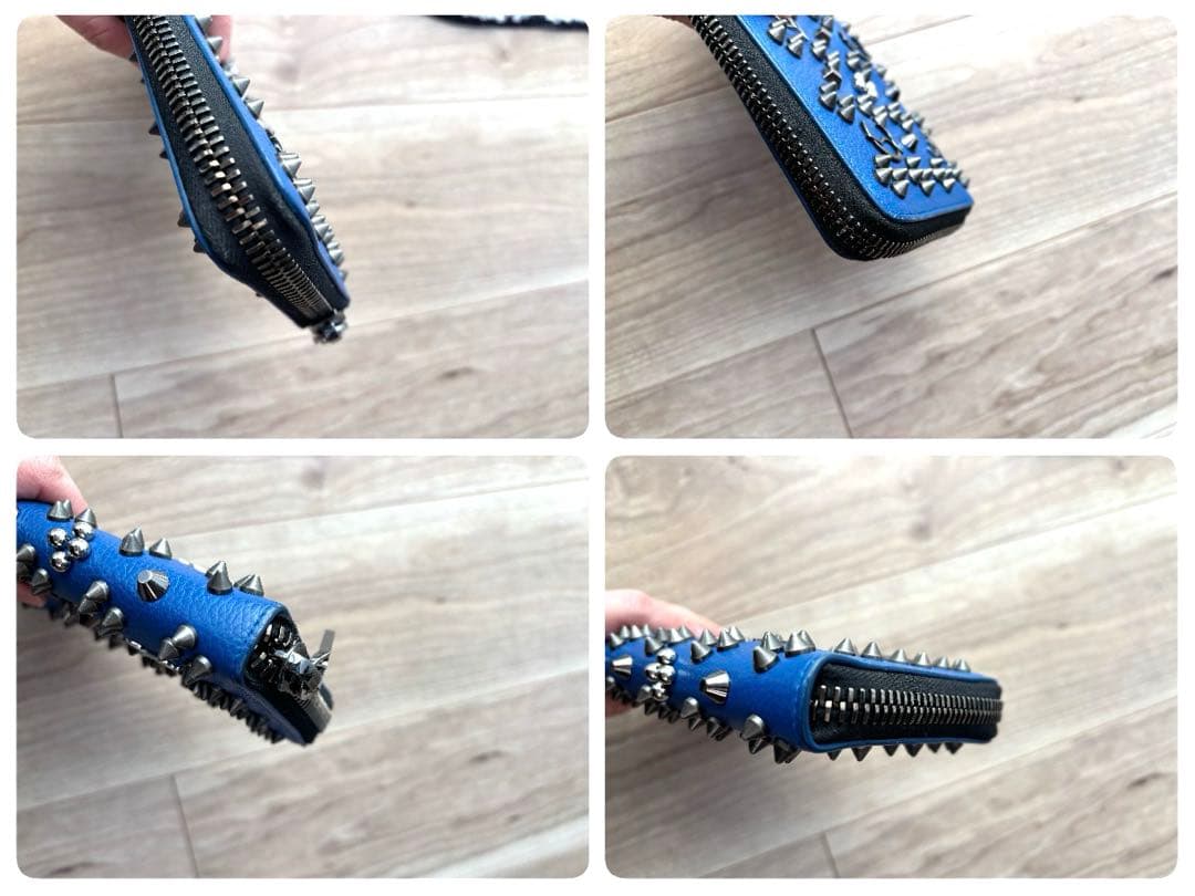 クリスチャンルブタン パネトーネ 長財布 スタッズ ブルー 正規品　青