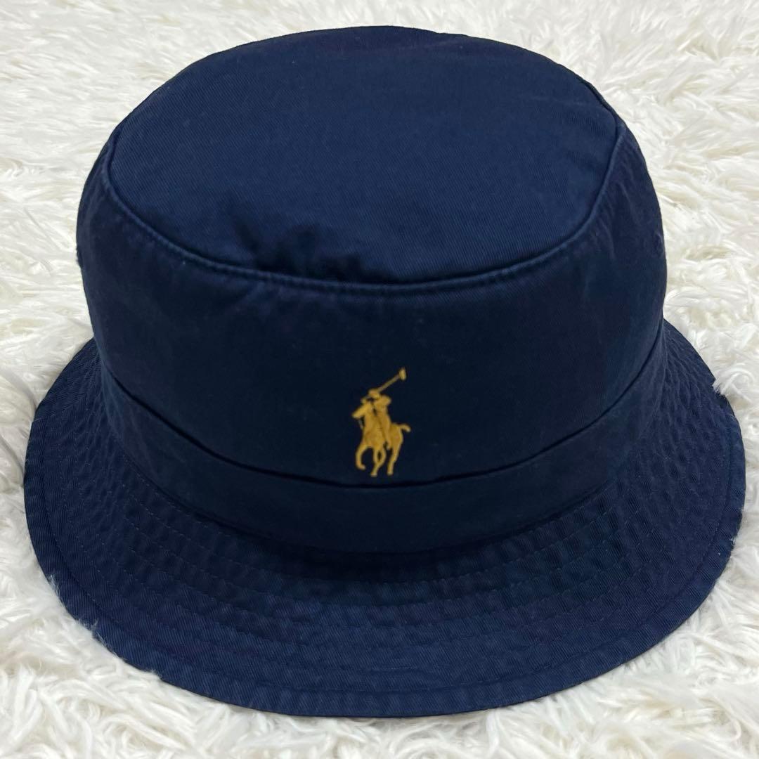 希少美品✨ラルフローレン ビームス別注バケットハット ネイビー 現行QRタグ