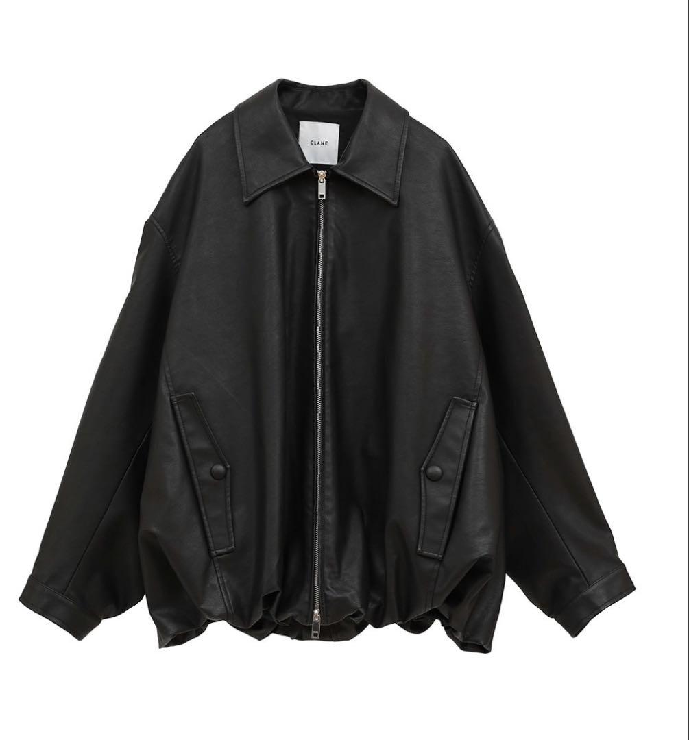 FAKE LEATHER BALLOON JACKETブラック