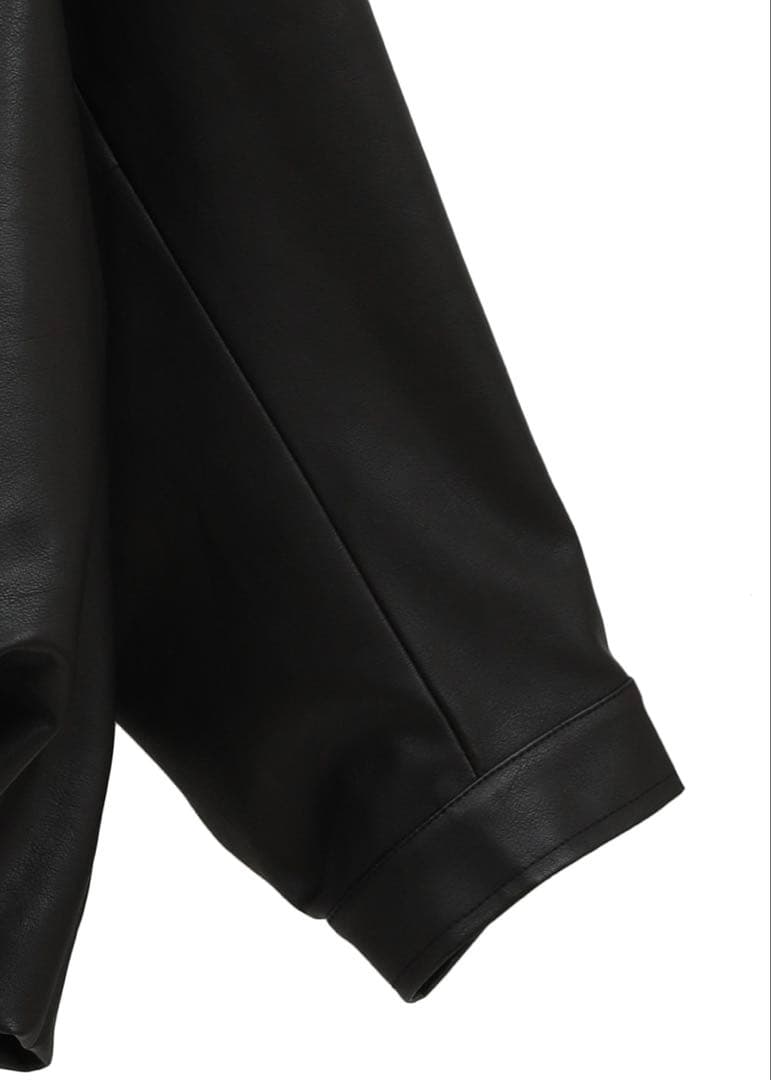 FAKE LEATHER BALLOON JACKETブラック