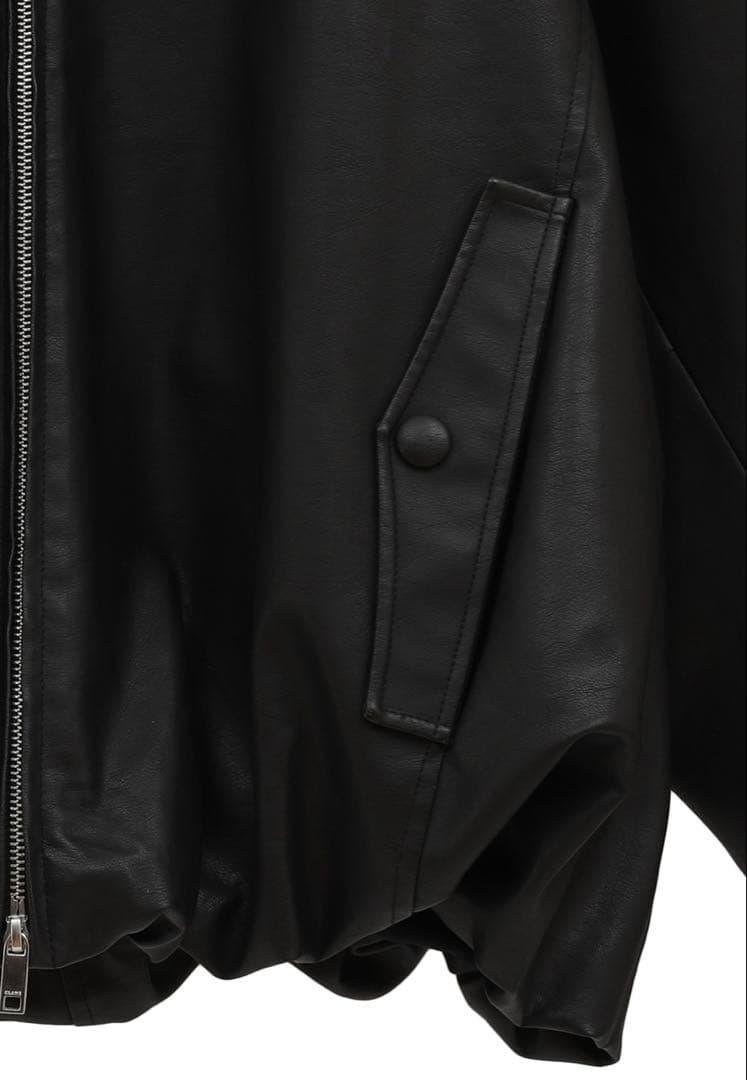 FAKE LEATHER BALLOON JACKETブラック