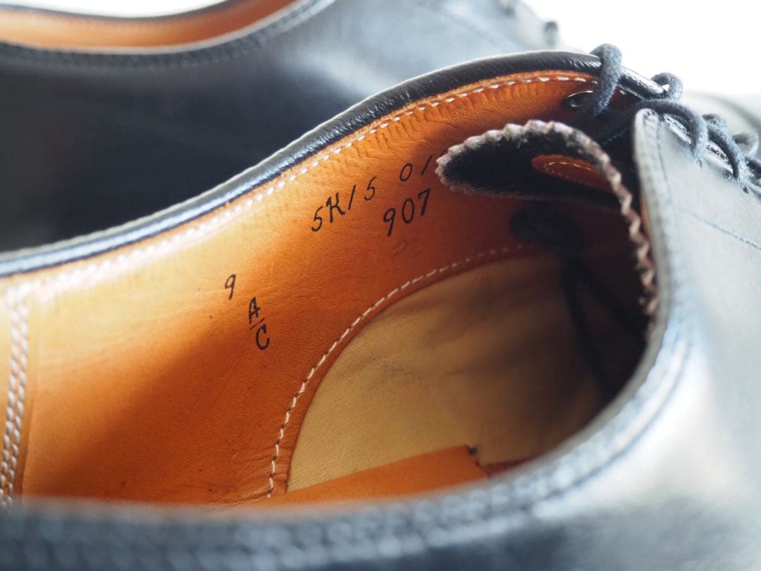 靴 Alden 907 Black Straight tip dress shoe