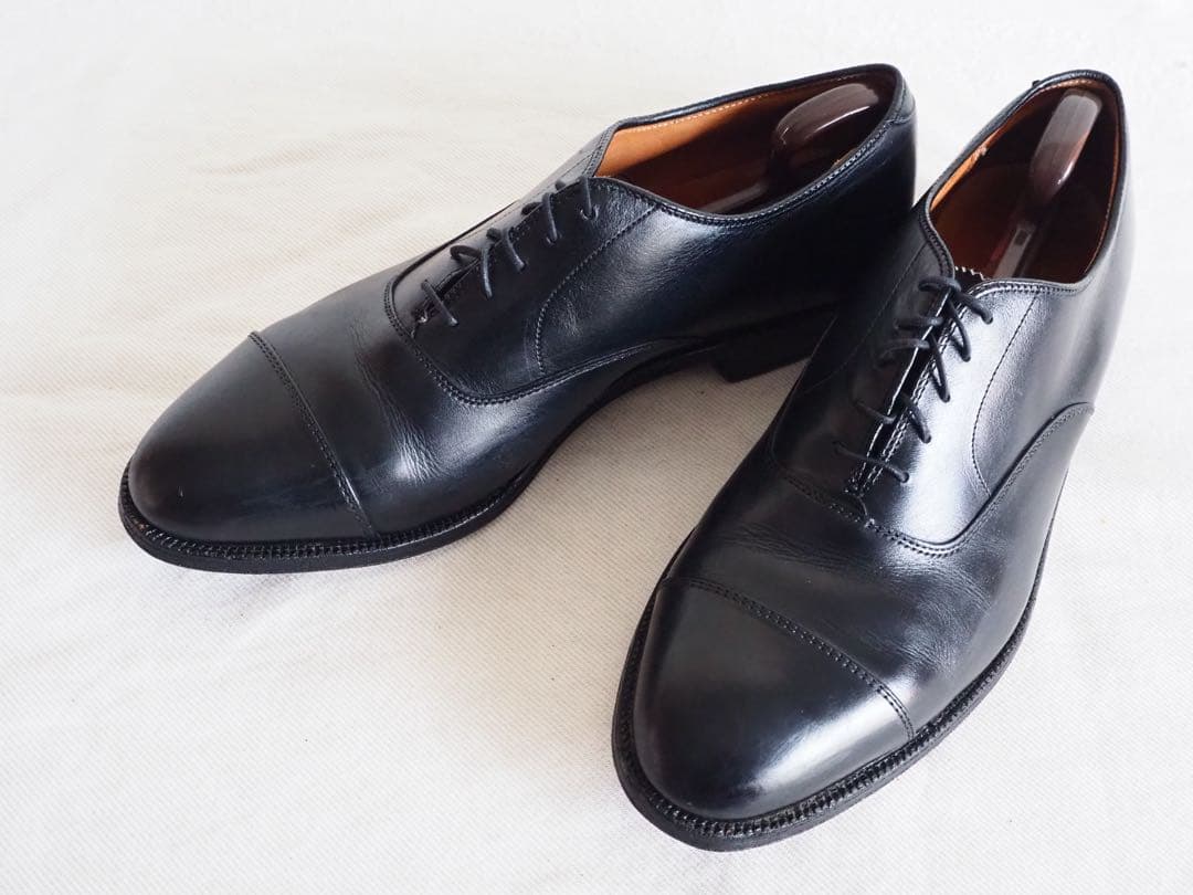 靴 Alden 907 Black Straight tip dress shoe