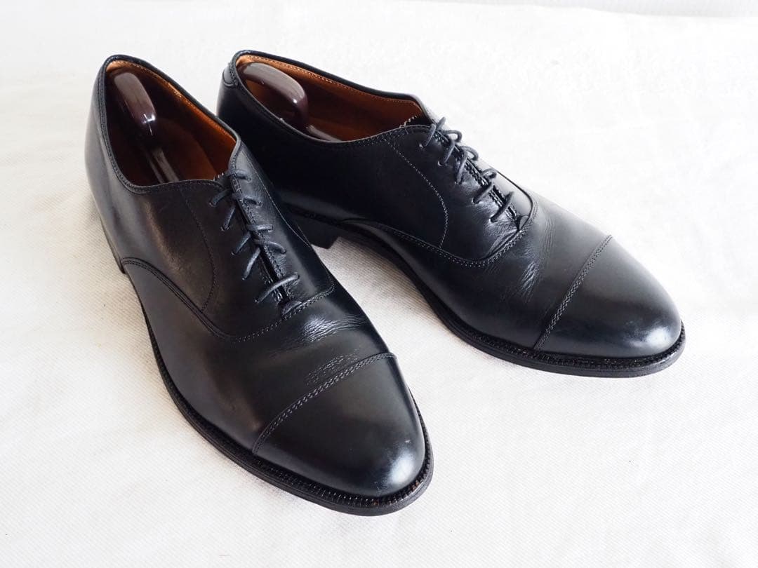 靴 Alden 907 Black Straight tip dress shoe