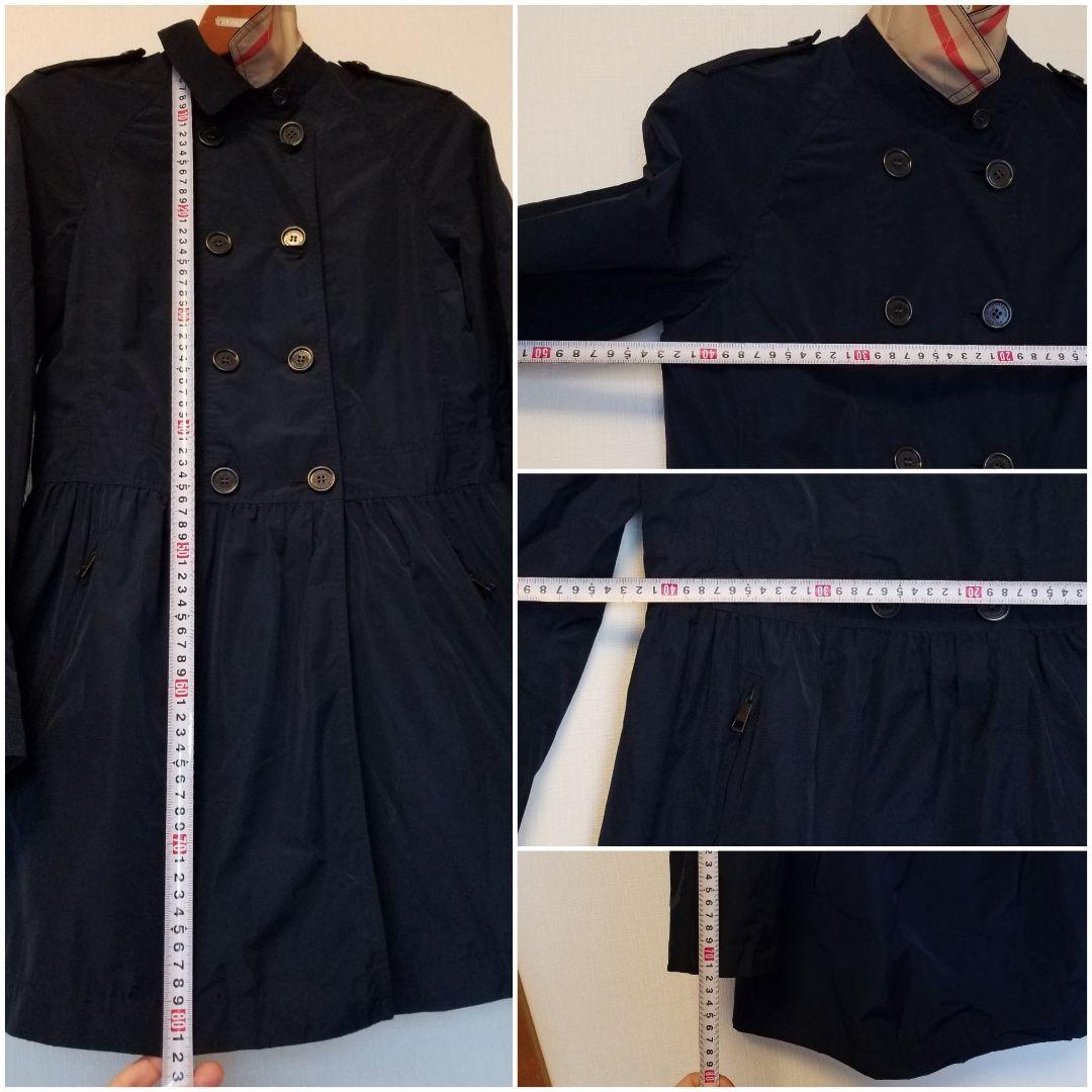 未使用近い人気バーバリーチルドレンハーフコート 美品 ベージュ紺キッズ大人○良品