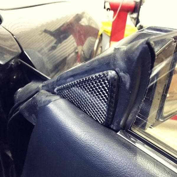 Z31フェアレディZ 綾織カーボン製ドアミラーインサイドホールカバー 左右セット