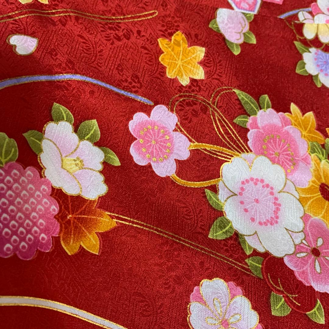 七五三 3才 赤 女の子 正絹 セット