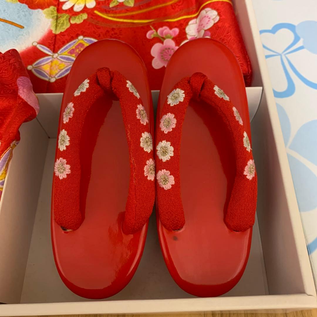 七五三 3才 赤 女の子 正絹 セット