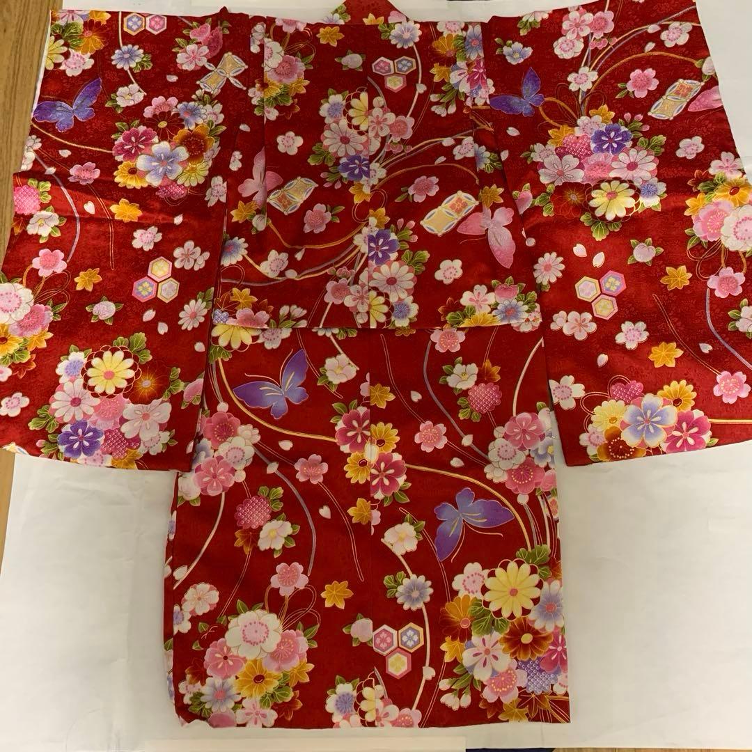 七五三 3才 赤 女の子 正絹 セット