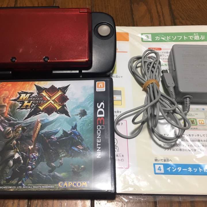 3DSレッド【モンハン＋スライドパット付き】